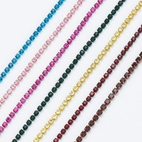 Chaînes de strass en verre SS4 SS6 SS8 SS12 SS16 en gros, appliques de strass en cristal, garnitures de diamants en cristal, chaînes de strass en verre