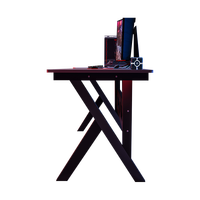 G7 Table de jeu ergonomique avec LED Cadre en acier épais Surface en MDF Bordure de bureau arrondie Design moderne Hauteur réglable