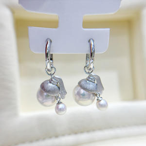 Accessoires en argent S925 pour la création de bijoux, supports creux pour boucles d'oreilles avec perles rondes de 5 à 13 mm, 22171, clous d'oreille DIY - Product Image 4