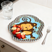 Assiettes en papier jetables en forme de singe bleu pour fête d'enfants - Utilisation industrielle pour les rassemblements