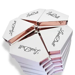 Boîtes magnétiques de luxe avec emballage en forme avec sa propre marque pour les cils 3d en vraie fourrure de vison