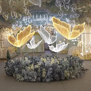 LT230272-141 Groothandel Led Gigantische Verlichting Vlinder Voor Bruiloftsfeest Bloemenset Decoratie Winkel Display