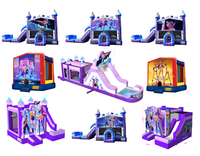 Alquiler de Castillos Inflables Comerciales para Fiestas, Combo Comercial para Niños, Castillo Inflable con Tobogán para Niños Pequeños