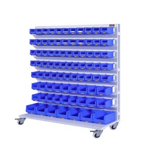 Boîte de rangement industrielle robuste en acier inoxydable multi-compartiments à un seul côté pour boulons, écrous, vis, fixations et pièces de machine - Product Image 1