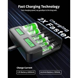 Piles rechargeables EBL haute capacité, lot de 4, 1,2 V, 10 000 mAh, avec chargeur de batterie intelligent à écran LCD pour Ni-MH AA AAA C D - Product Image 6