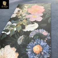Springletile 600x1200 motif fleur or noir sol en porcelaine italien mat salle de bains carreaux muraux en céramique