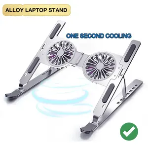 Adjustable Aluminum Computer Stand Support Laptop Stand Tablet Notebook With Cooling Fan Portable Foldable Cooling Stand