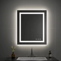 Miroir de salle de bain intelligent pour la maison, miroir mural pour toilettes avec éclairage, écran tactile et anti-buée CE FCC ROHS