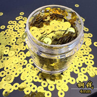 Paillettes en plastique en forme de lingot de monnaie, dollar, pour nail art, petites, or et argent, pour colle, DIY fait main, pour adultes, bonne qualité