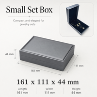 Coffret à bijoux en cuir gris de qualité supérieure, doublure en velours doux, logo personnalisé, étui de présentation pour collier, bracelet, pendentif