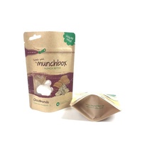 Pochette en papier brun kraft, impression personnalisée, réutilisable, biodégradable, avec fenêtre transparente et fermeture éclair