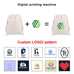 Tùy Chỉnh In Món Quà Nhỏ Pouch Tùy Chỉnh Mang Nhãn Hiệu Vải Hữu Cơ Muslin Mua Sắm Bông Dây Kéo Túi - Product Image 5