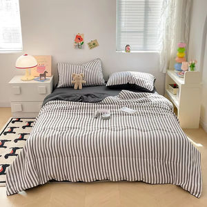 Edredón agradable a la piel Edredón estampado Estilo de rayas Edredón <span class=keywords><strong>Niñas</strong></span> Niños Habitación Colcha Edredones suaves - Product Image 4