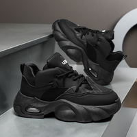 Chaussures pour hommes MQ128 grande taille, nouvelles baskets noires à coussin d'air, semelles épaisses, chaussures de marche décontractées légères augmentant la taille