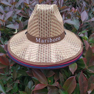 Sombrero de Paja Estilo Vaquero Marlboro, Ala Ancha, Protección Solar para Verano, Sombrero de Papiro para Hombre para Actividades al Aire Libre - Product Image 2