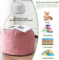 Pouf en peluche rond Pouf en fourrure et moelleux Pouf Tabouret de rangement Poufs de sol Repose-pieds pour le salon