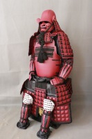 Tam Set Demir Samuray Yoroi Zırhı Oymalı 3D Altın Desenli Miğfer Göğüs Plakası Büyük Geyik Boynuzu Maedate Kabuto Giyilebilir Japon