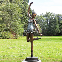 Escultura de Bronce Antigua de Alta Calidad, Tamaño Real, de una Bailarina Desnuda, con Técnica de Fundición, para Decoración Pública