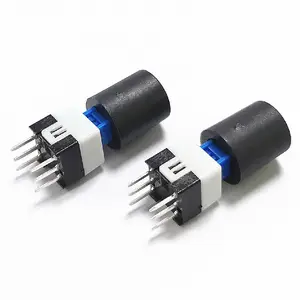 Industrial switches 6 pin dip 7x7 PCB Tactile push button switch self lock switch with cap