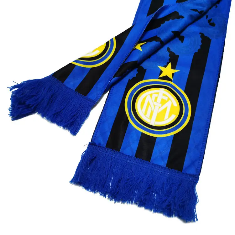 Customized Logo world soccer cup football team clubs scarf double side fan christmas knitted souvenir scarf jacquard scarf