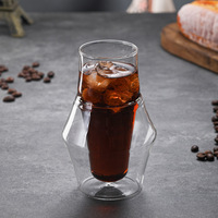 Mug à café en verre borosilicate à double paroi, design minimaliste moderne, couleur unie, usage café 004, pour lait/jus/eau