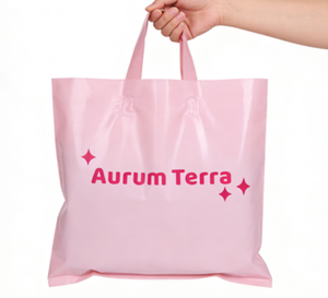 Bolsa de Camiseta Rosa de HDPE con Logotipo Personalizado al por Mayor, con Asa Flexiloop, para Ropa y Zapatos, Impresión Serigrafiada Duradera - Product Image 3
