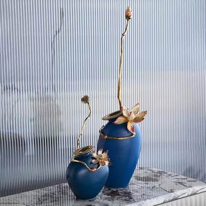 SANLOREN ornement de noël <span class=keywords><strong>d</strong></span>écor à la maison salon bureau moderne luxe fleur nénuphar émail ornements en céramique <span class=keywords><strong>d</strong></span>écoration - Product Image 1