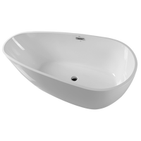 Baignoire autoportante en acrylique pantoufle ovale avec tuyau de vidange chromé adulte trempage certifié CUPC