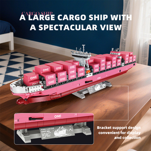 Hot Sản Phẩm Bán Chạy Container Tàu Mô Hình Cho Vận Chuyển Quà Tặng Màu Hồng Hàng Hó<span class=keywords><strong>a</strong></span> Container Tàu Gạch Xây Dựng Khối Bộ Đồ Chơi Giáo Dục - Product Image 3