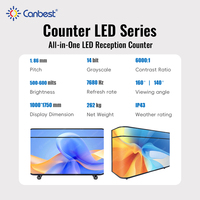 Écran LED incurvé Canbest P1.86 pour comptoir de réception, affichage numérique pour salons professionnels, expositions et lieux événementiels