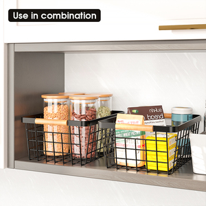 Đơn Tier trang trí nhà bếp kim loại màu đen dây rau giá trái cây cản trở lưu trữ giỏ quà tặng - Product Image 3