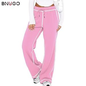 Pantalons de survêtement pour femmes, taille haute, respirants, <span class=keywords><strong>jogging</strong></span>, pyjama, pantalon large, pantalon de détente, joggers - Product Image 1