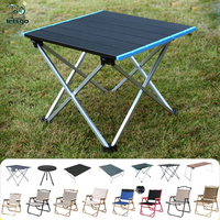 Table de camping pliante en aluminium ultralégère Bureau d'extérieur portable pour pique-nique et barbecue
