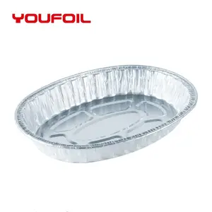 Disposable oval aluminum foil turkey tray fish dish baking pan