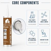 Scellant en silicone FD-222 300ml, résistant à la chaleur et au froid, colle imperméable pour l'étanchéité des fenêtres, des portes et des carreaux, intérieur et extérieur