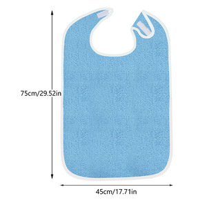Bavoirs pour adultes-Hommes Femmes Mangeoire Chiffon pour personnes âgées et handicapées Bavette éponge réglable Serviette Protecteurs de vêtements - Product Image 5