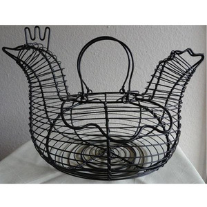 Panier à œufs en forme <span class=keywords><strong>de</strong></span> <span class=keywords><strong>poulet</strong></span>, vente en gros <span class=keywords><strong>pas</strong></span> <span class=keywords><strong>cher</strong></span>, chinois, fil métallique noir - Product Image 4