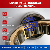Roulement à rouleaux cylindriques NU1018M 90x140x24mm en acier chromé avec cage en laiton pour machines industrielles