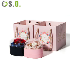 Boîte à bijoux imprimée personnalisée Boîte à fleurs personnalisée avec logo Tiroir d'emballage Carton et sac à bijoux en microfibre - Product Image 1