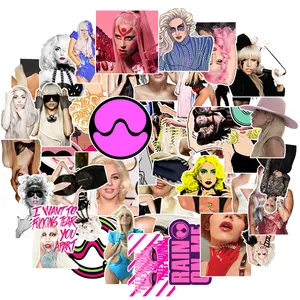 50 Stuks Meisje Zangeres Lady Gaga Graffiti Stickers Decoratief Label Voor Bagage Laptop Gitaar Helm Skateboard Waterdichte Sticker