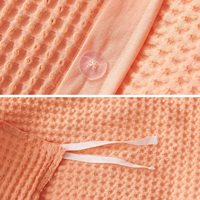 Parure de lit de qualité hôtelière en coton gaufré exquis, 100 % coton doux, fermeture à boutons, housse de couette en coton gaufré