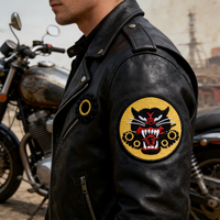 Patch en jean thermocollant brodé Premium Panthère Noire, motif intense et féroce, pour personnalisation de vêtements tactiques, vestes et sacs de haute qualité