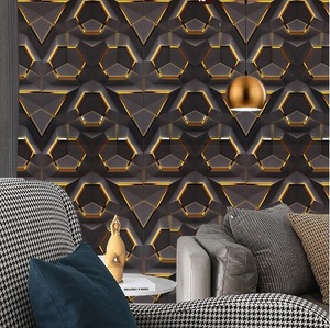 Papier Peint PVC Bufu <span class=keywords><strong>Moderne</strong></span> 3D Gaufré Géométrique Métallique Étanche Design Contemporain pour Usage Domestique Décoration de <span class=keywords><strong>Cuisine</strong></span> - Product Image 4