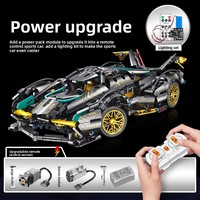 Blocs de construction techniques à l'échelle 1/18, modèle de voiture de course hypercar, véhicule à assembler, briques d'ingénierie, cadeau ludique pour garçon