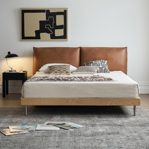 <span class=keywords><strong>Barker</strong></span> cama de cuero Queen estilo Retro Medieval 1,8 bordes bolsa suave cama doble estilo Simple moderno de madera para dormitorio principal - Product Image 1