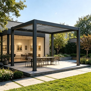 Pabellón de Jardín Eléctrico con Persianas Ajustables, Aplicable en Múltiples Escenarios, Poste de Aleación 6063 con Recubrimiento en Polvo, Totalmente Impermeable con Drenaje Oculto - Product Image 2