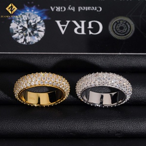 Iced Out Moissanite Jewelry 925 Sterling Silver Moissanite Hoop <b>Ring</b> Hip Hop Diamond <b>Ring</b> <b>Custom</b> <b>Rings</b> for Men - Product Image 6