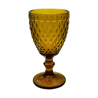 Verre à vin rouge épaissi de style européen verre à vin d'usine en gros gobelet à vin ambré vintage en relief coloré pour la maison