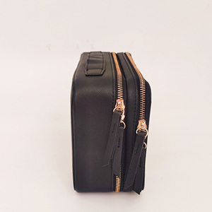 Bolsas de Maquillaje de Gran Capacidad con Doble Compartimento y Cierre, de PVC Transparente, Ecológicas, Reciclables, con Asa Negra Personalizada, Organizador de Cosméticos - Product Image 2