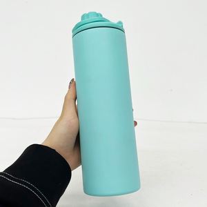Vasos Deportivos de Acero Inoxidable con Aislamiento al Vacío para Sublimación, 20 oz, Color Macaron, con Tapas Deportivas - Product Image 3